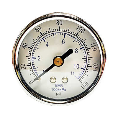 Milton Industries 956 Large Bore Extended Reach Dial Pressure Gauge 